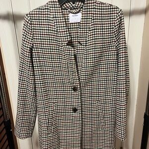 Old Navy Women's Houndstooth Blazer - Black, White, and Brown